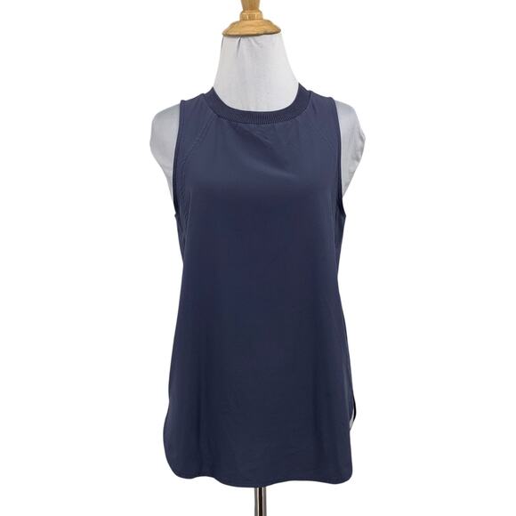 Athleta Tank Top Womens XS Extra Small Cloudy Blue Zephyr Hi Low Wide Strap - Picture 1 of 15